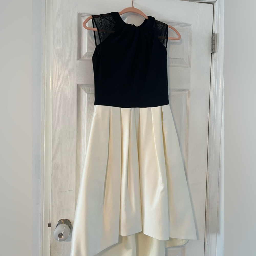 Besty Adam Black & White High Low Dress (size 6)